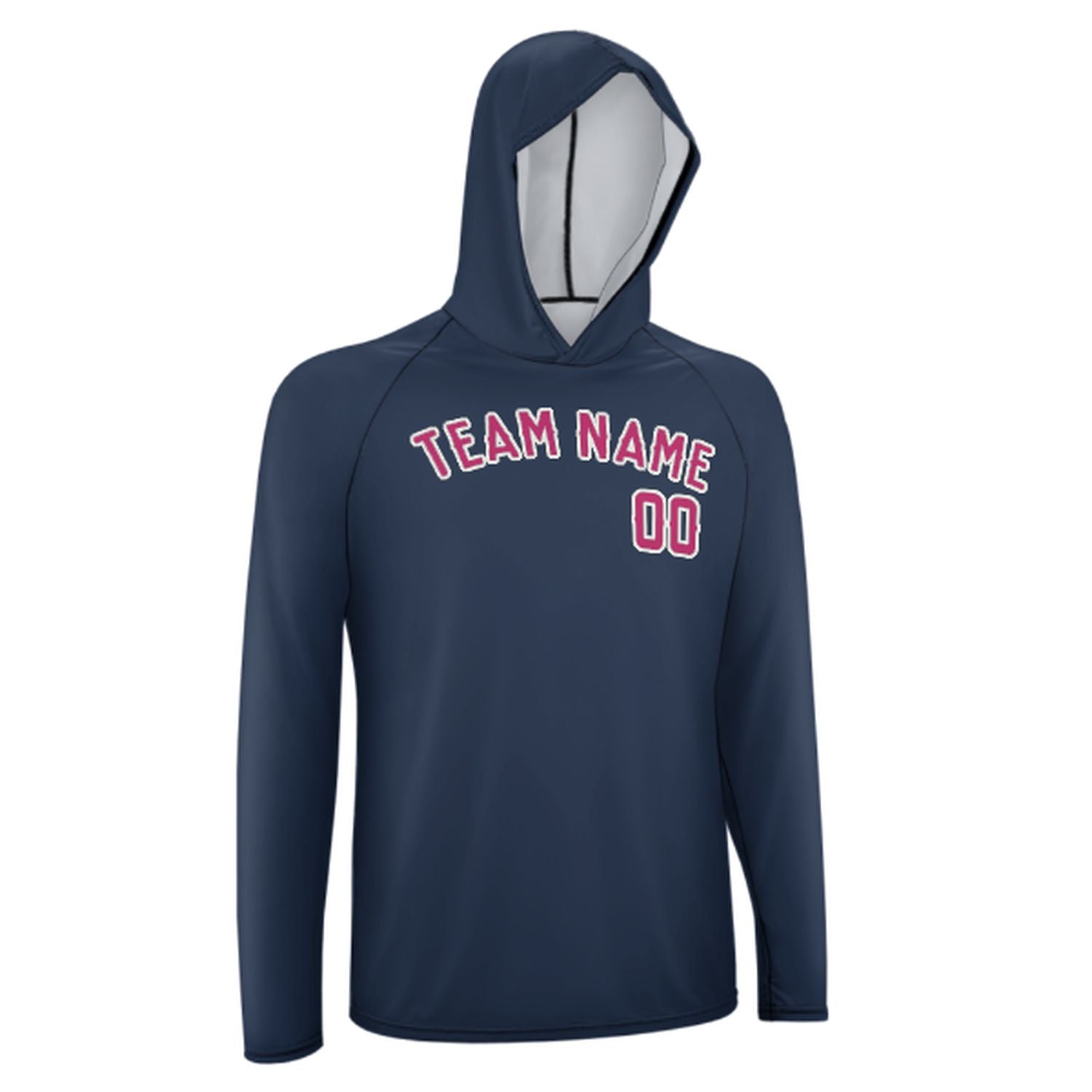 Maßgeschneidertes Marineblau Rosarot UV-Hoodie
