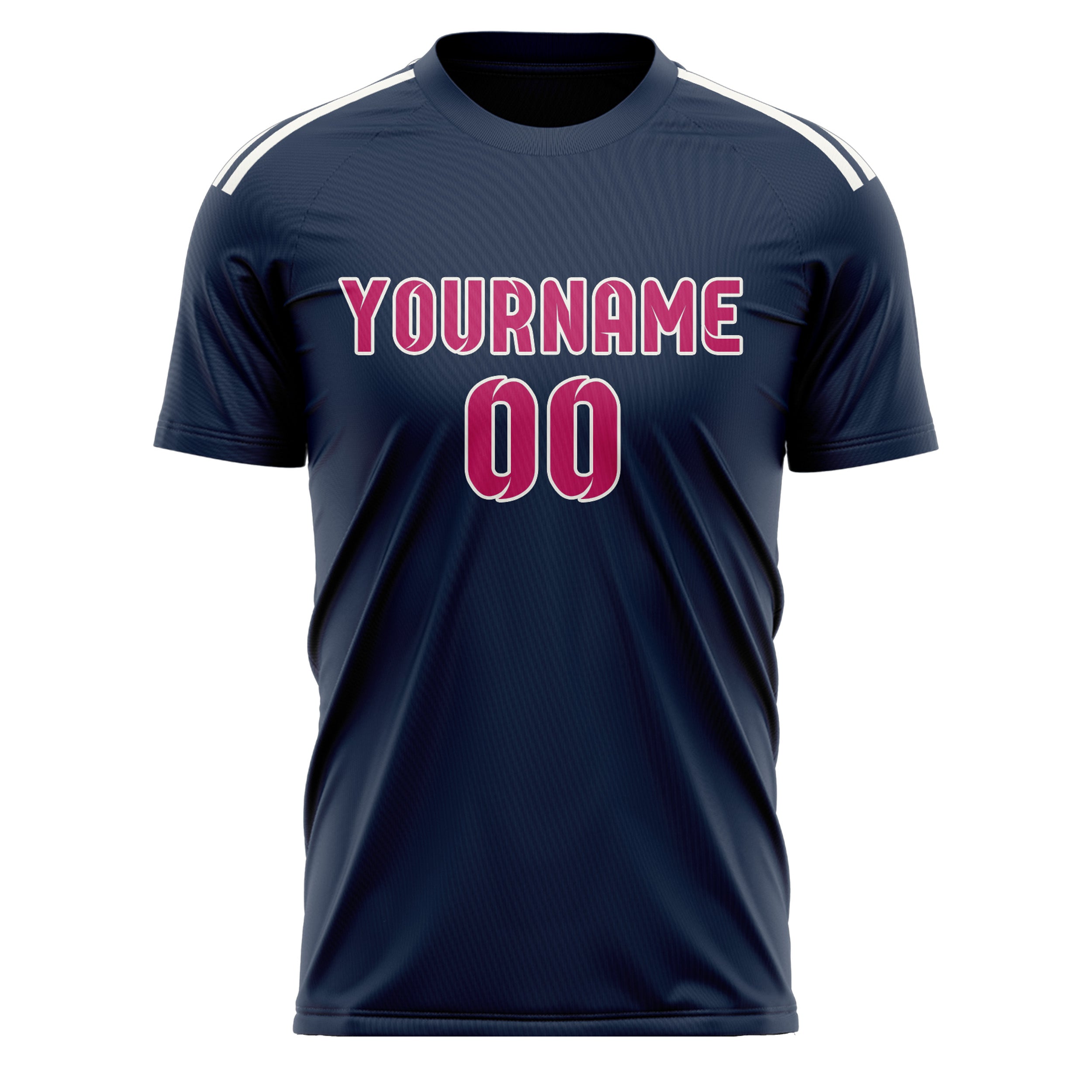 Benutzerdefiniertes Professionelles Marineblau Rosarot Fußballtrikot
