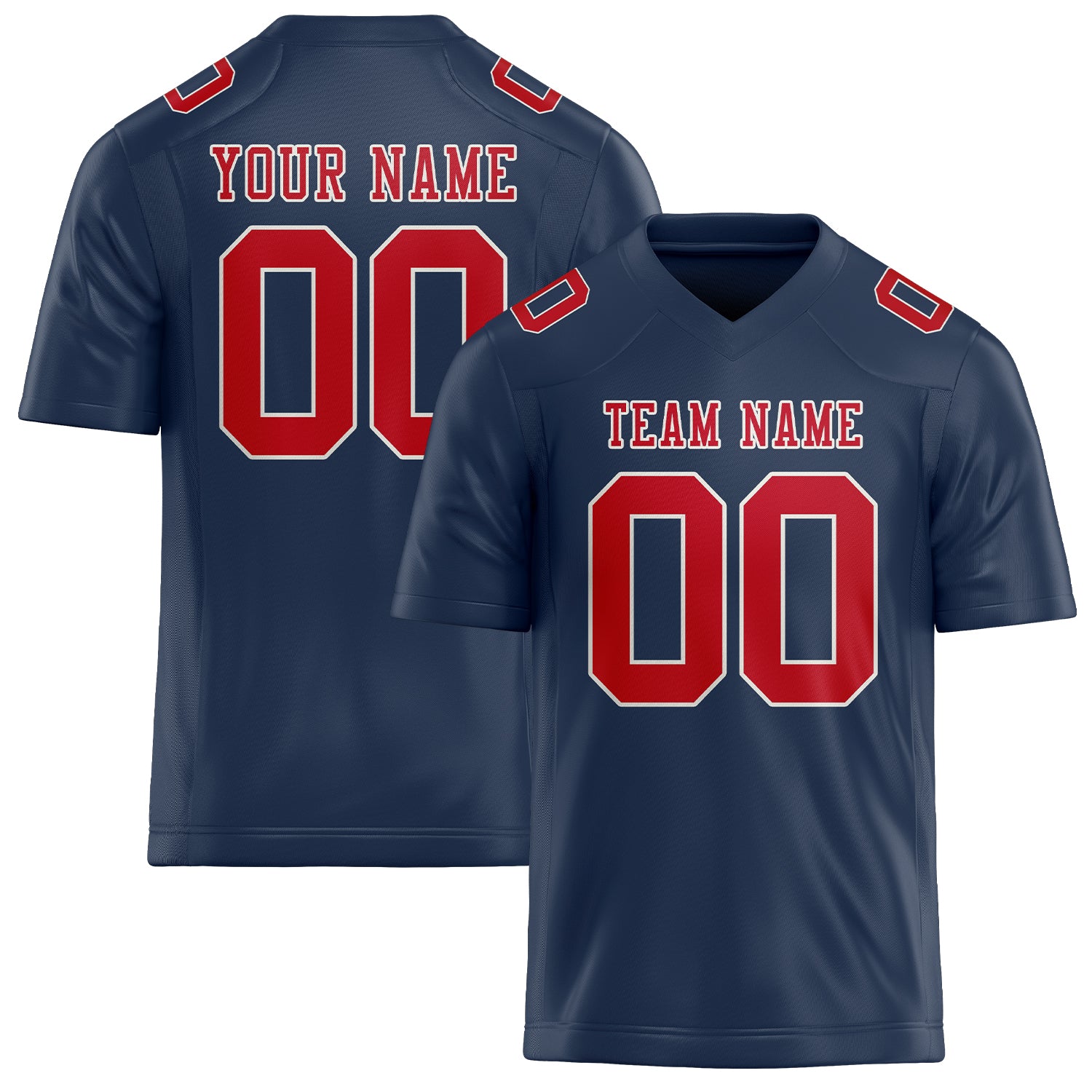 Maßgeschneidertes Professionelles Marineblau Rot Rugbytrikot