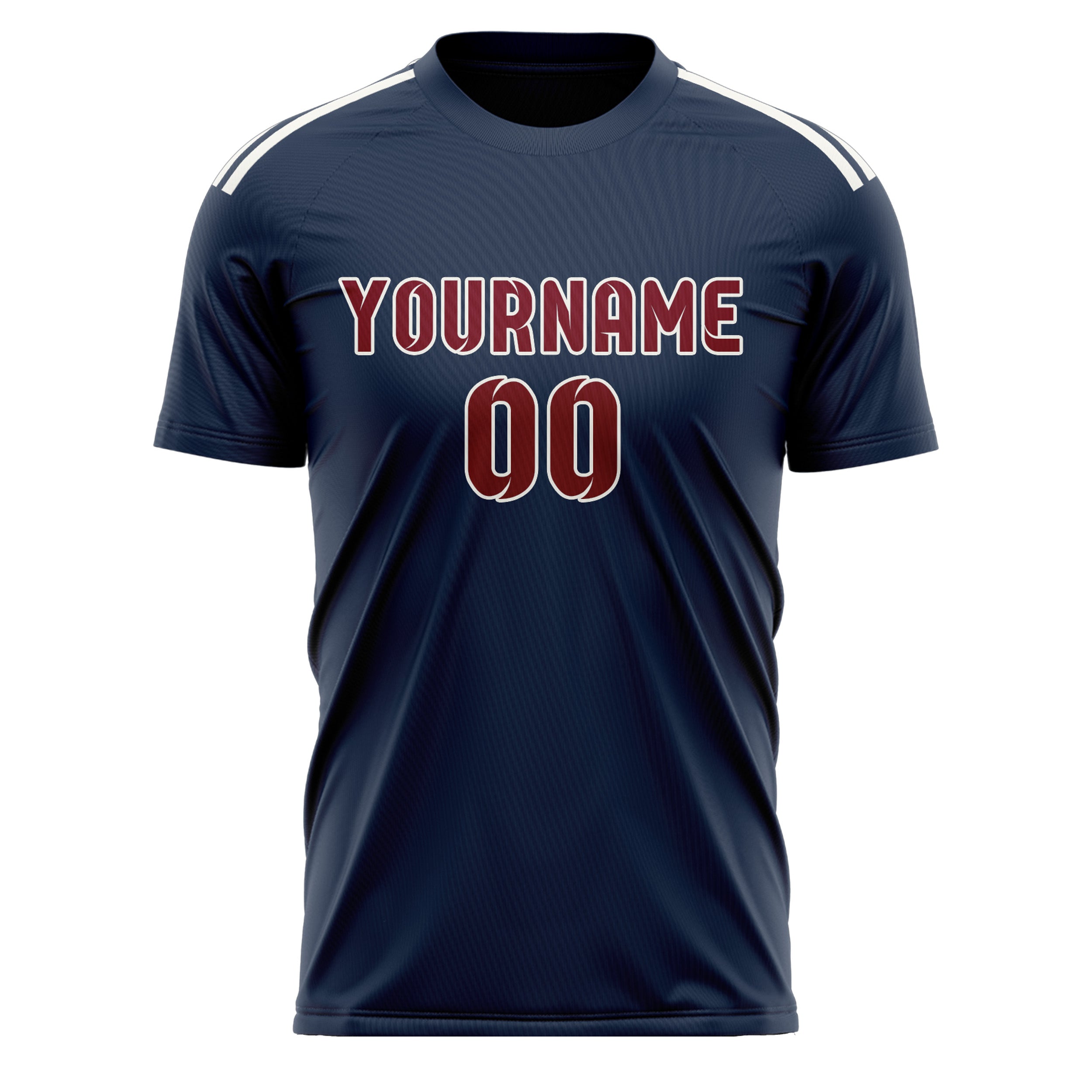Benutzerdefiniertes Professionelles Marineblau Karmesinrot Fußballtrikot