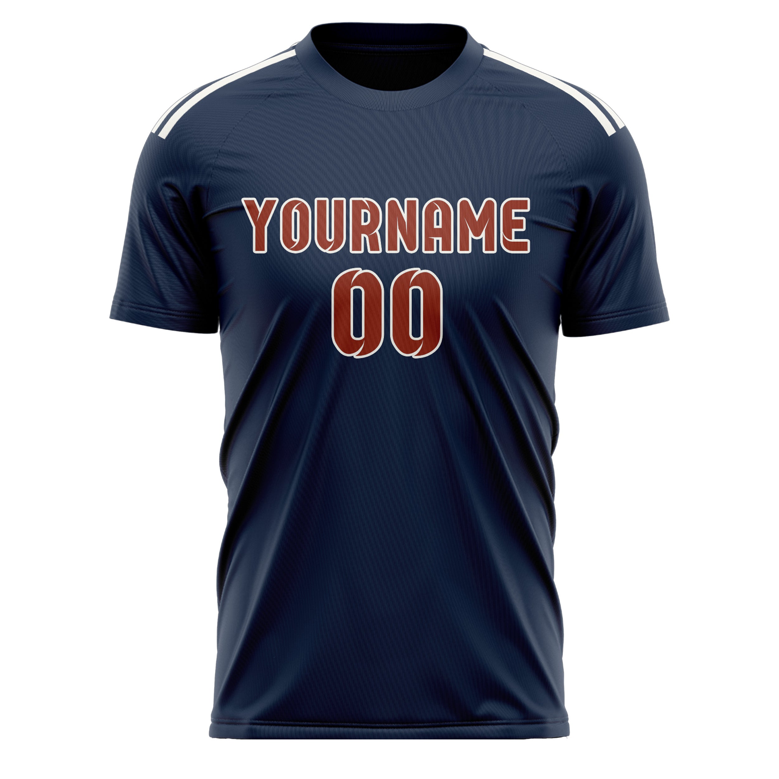 Benutzerdefiniertes Professionelles Marineblau Korallenrot Fußballtrikot
