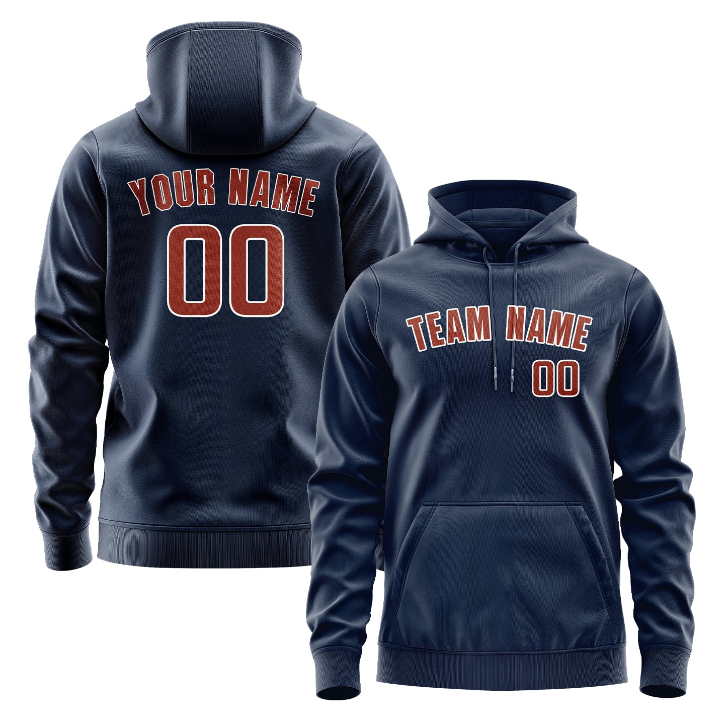 Krejčí -vyrobená námořnictva Blau Coral Red Hoodie