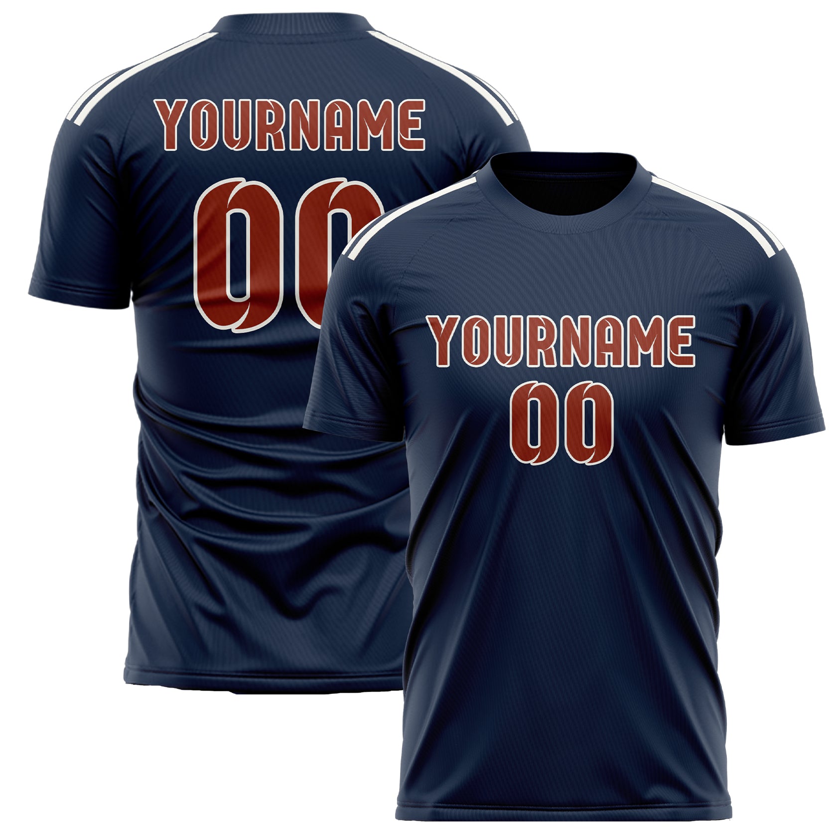 Benutzerdefiniertes Professionelles Marineblau Korallenrot Fußballtrikot