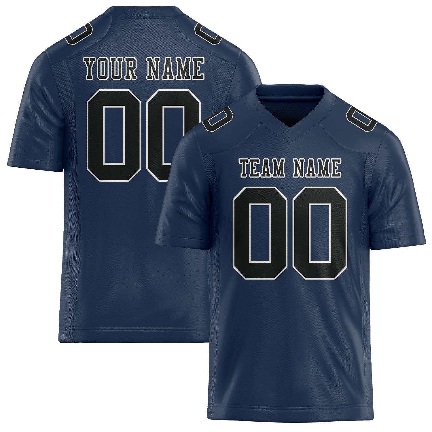 Maßgeschneidertes Professionelles Marineblau Schwarz Rugbytrikot