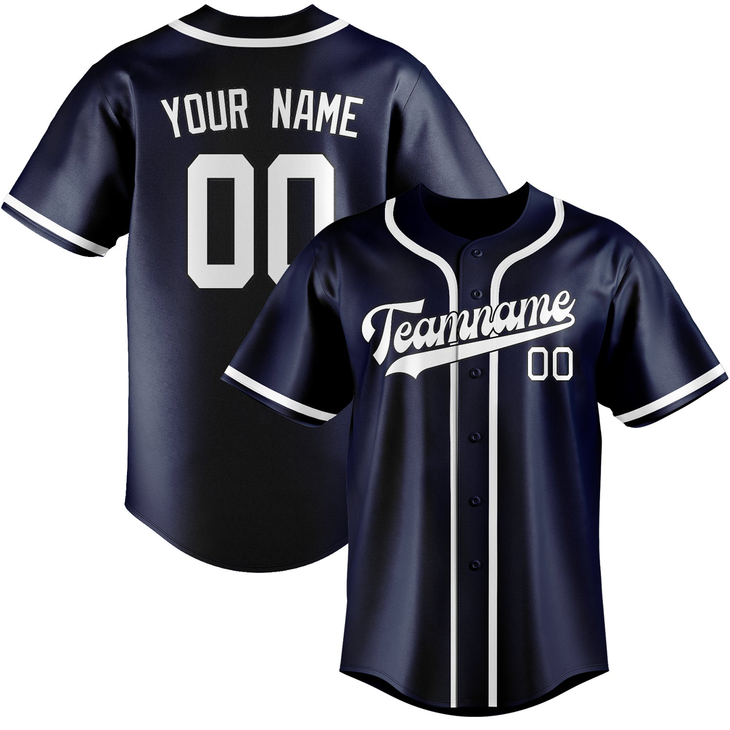 Benutzerdefiniertes Professionelles Marineblau Weiß Baseballtrikot