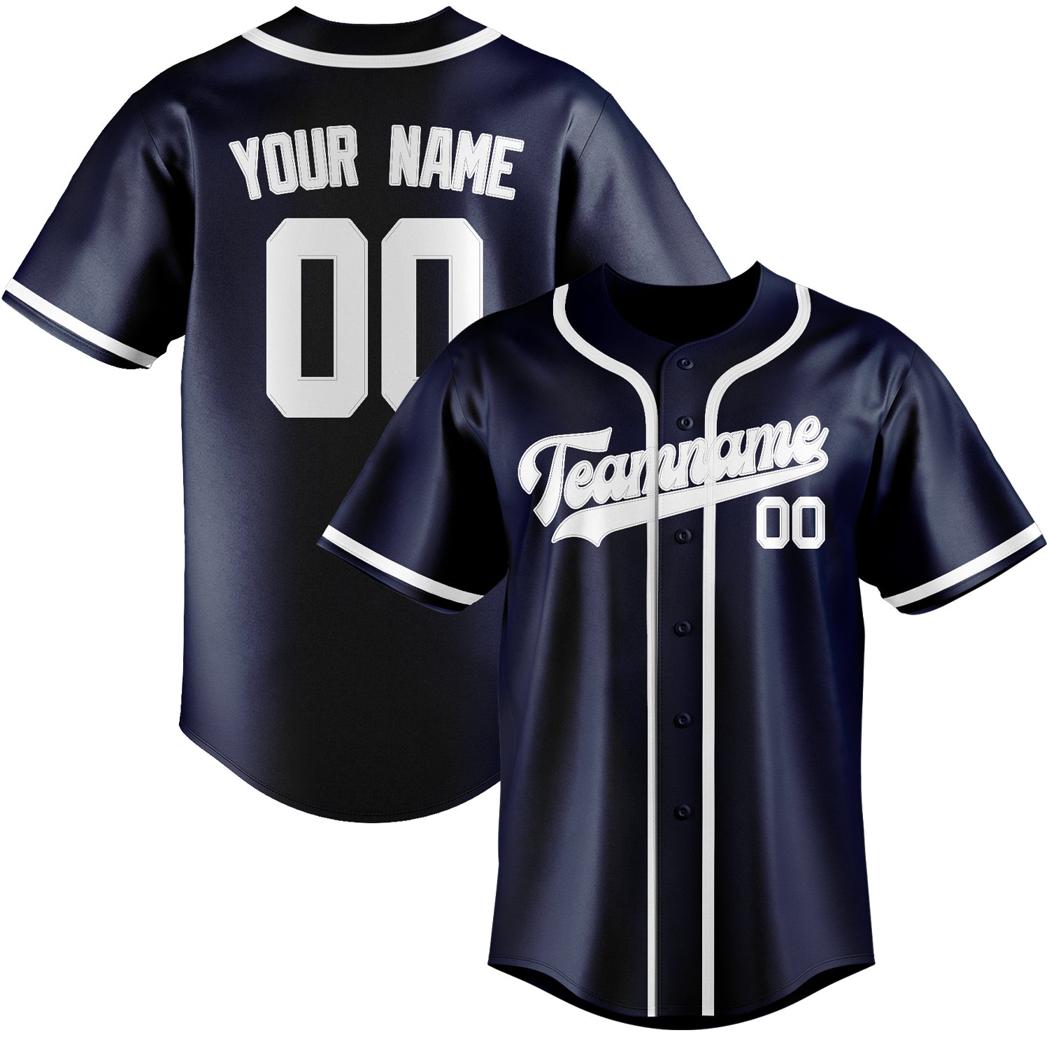 Benutzerdefiniertes Professionelles Marineblau Weiß Baseballtrikot