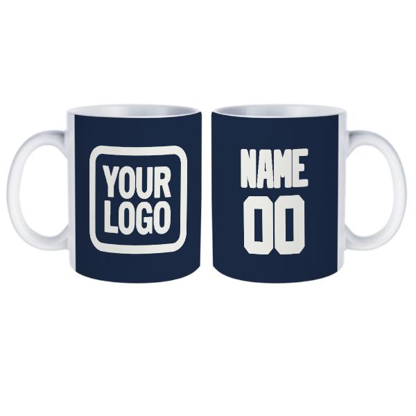 Tazza bianca blu navy personalizzata