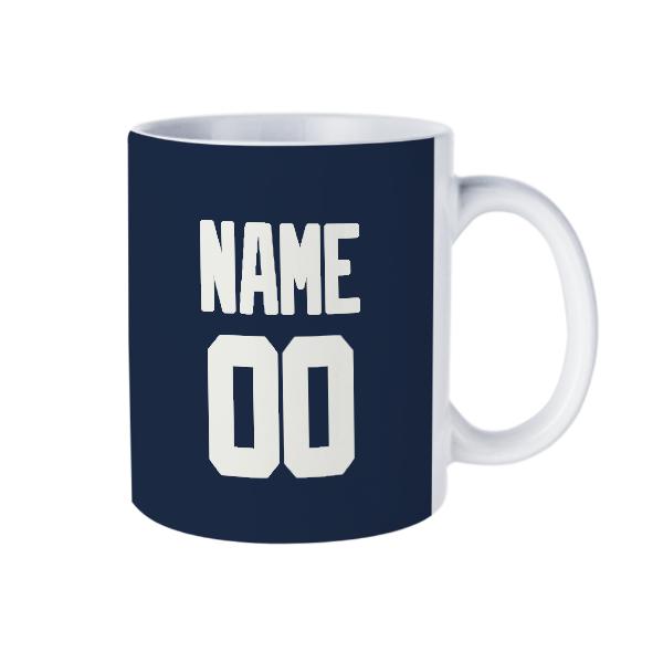 Tazza bianca blu navy personalizzata