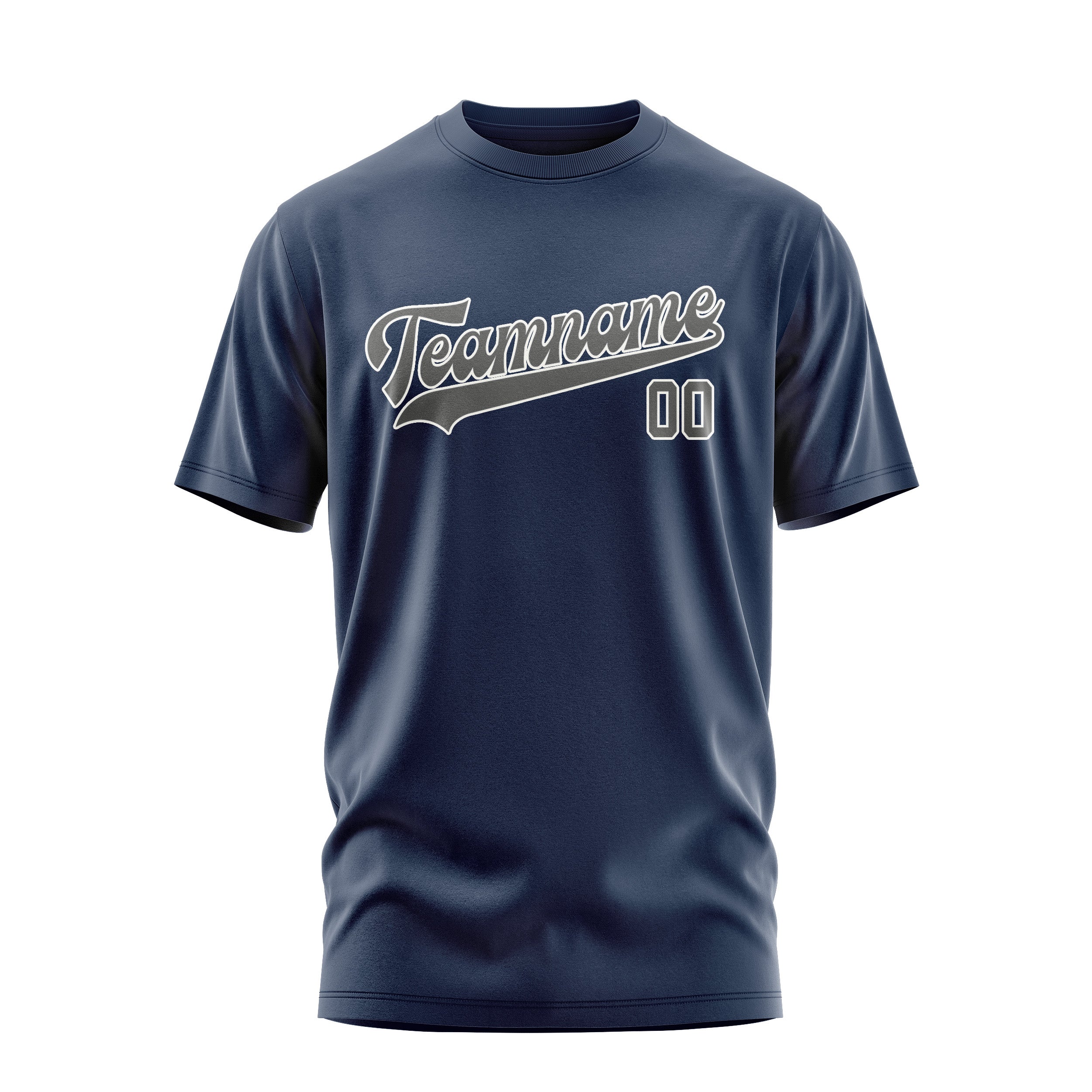 Maßgeschneidertes Marineblau Dunkelgrau T-Shirt