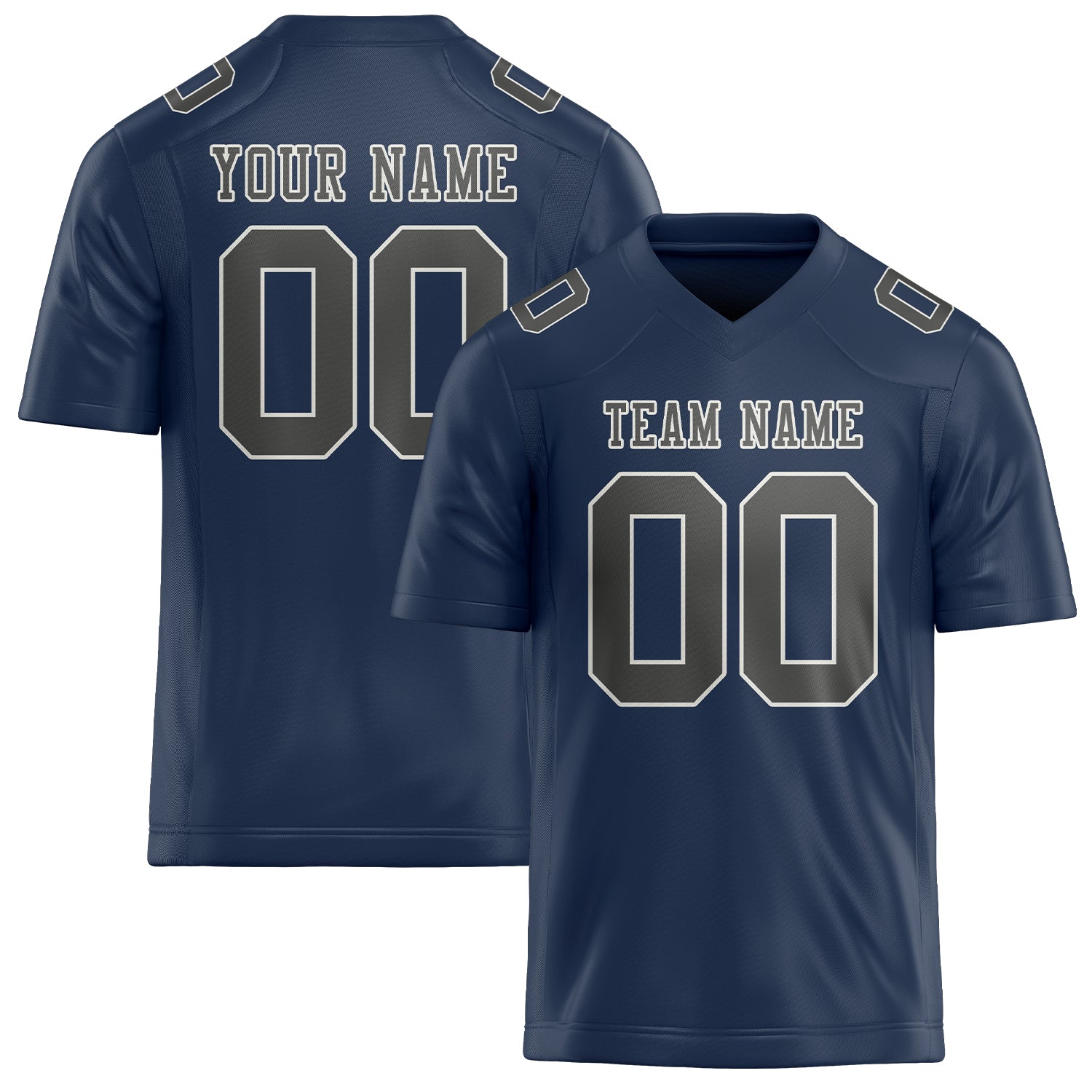 Maßgeschneidertes Professionelles Marineblau Dunkelgrau Rugbytrikot