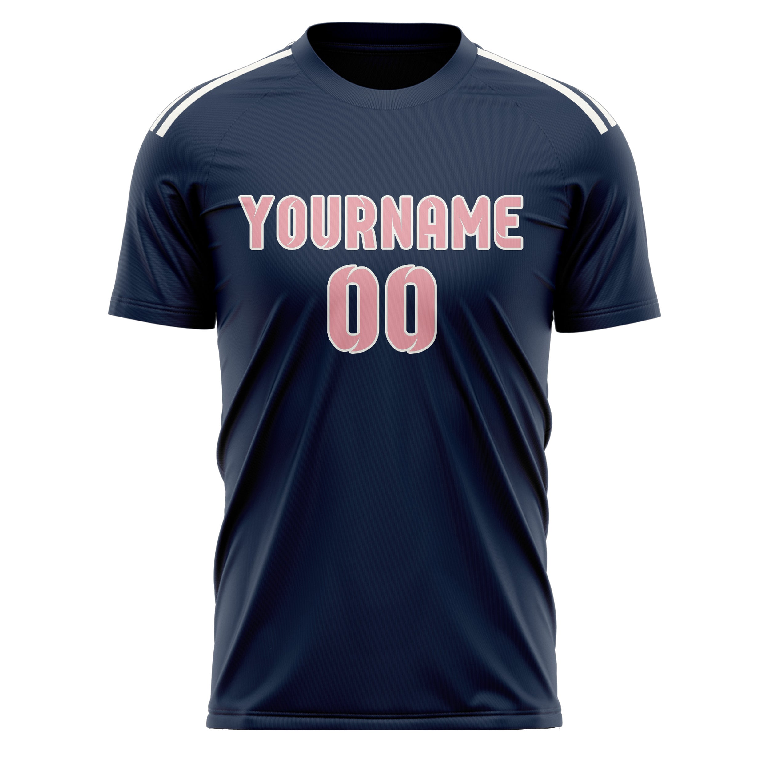 Benutzerdefiniertes Professionelles Marineblau Rosa Fußballtrikot