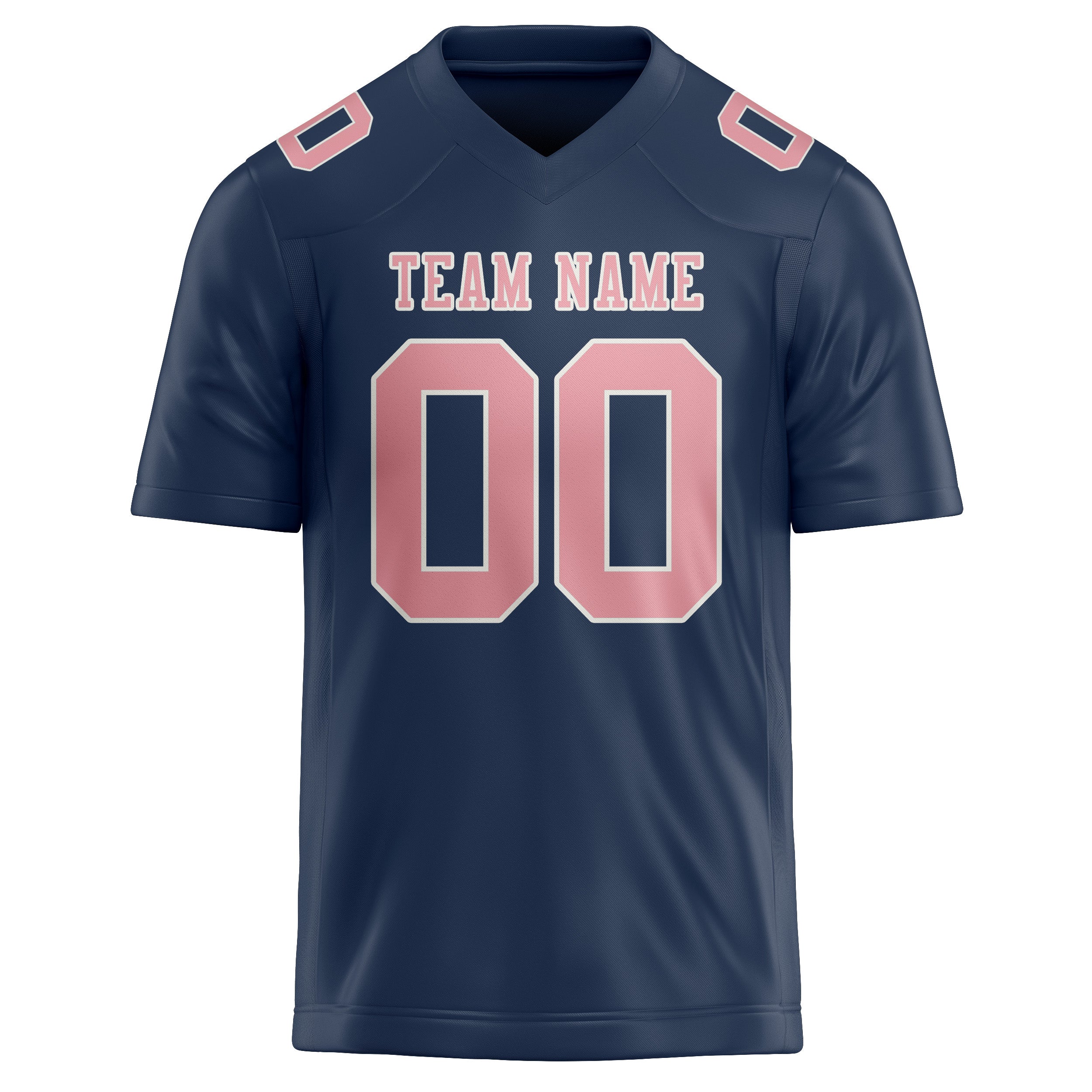 Maßgeschneidertes Professionelles Marineblau Rosa Rugbytrikot