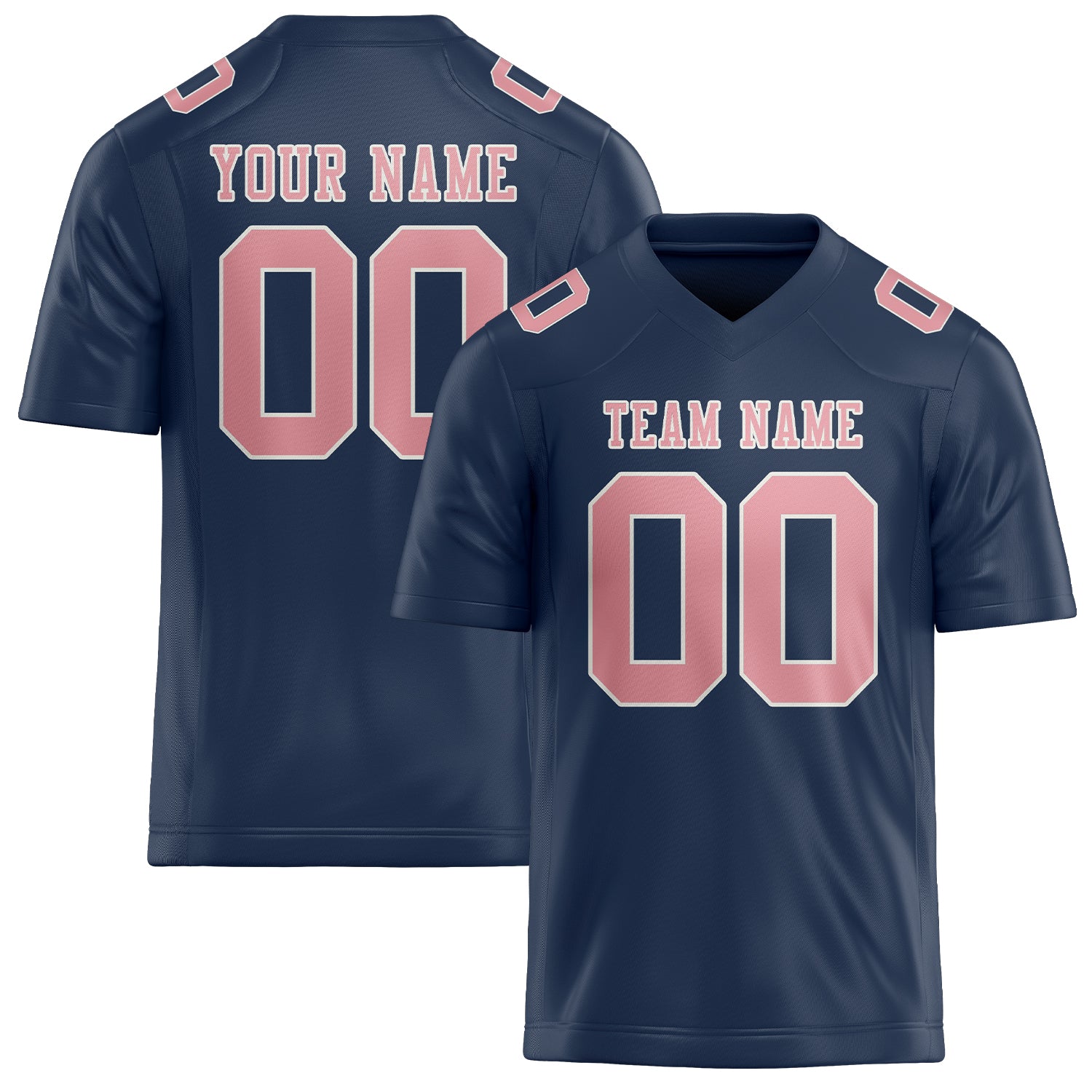 Maßgeschneidertes Professionelles Marineblau Rosa Rugbytrikot
