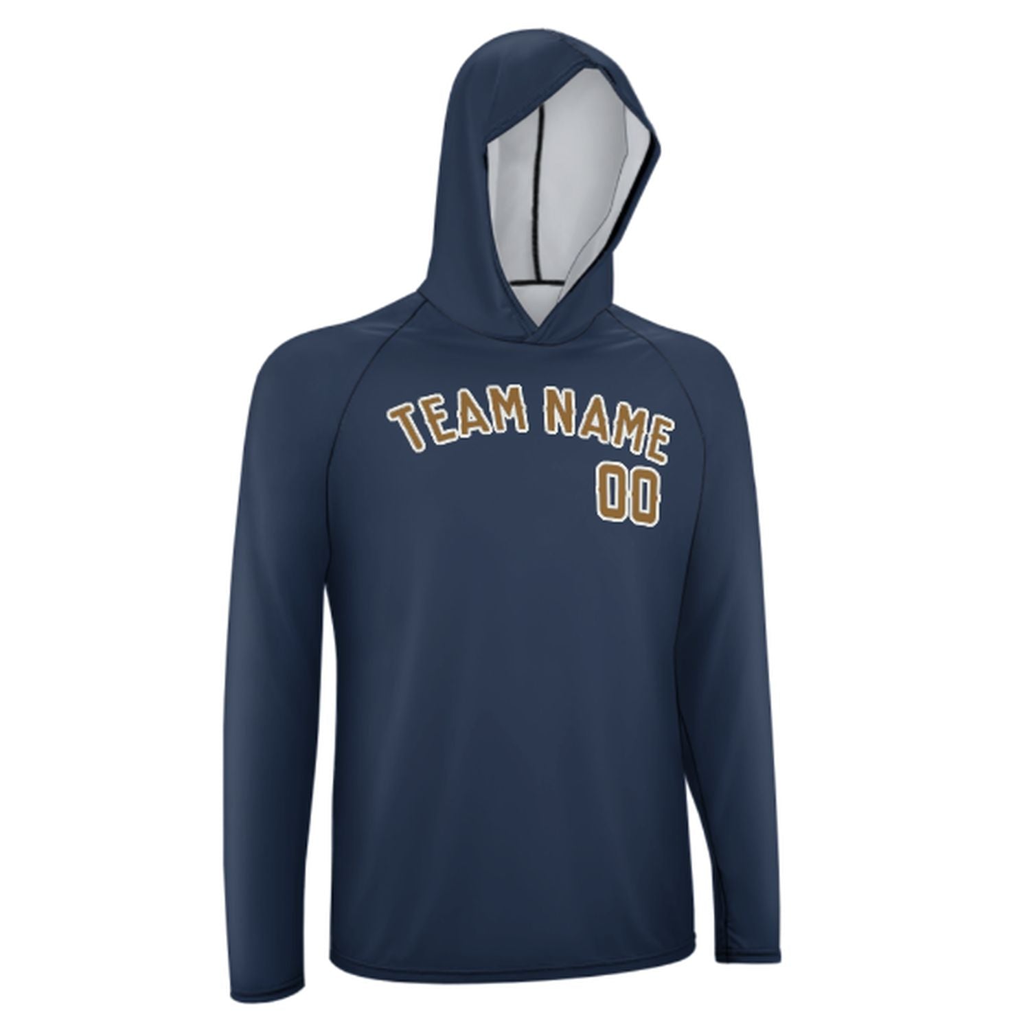 Maßgeschneidertes Marineblau Khaki UV-Hoodie