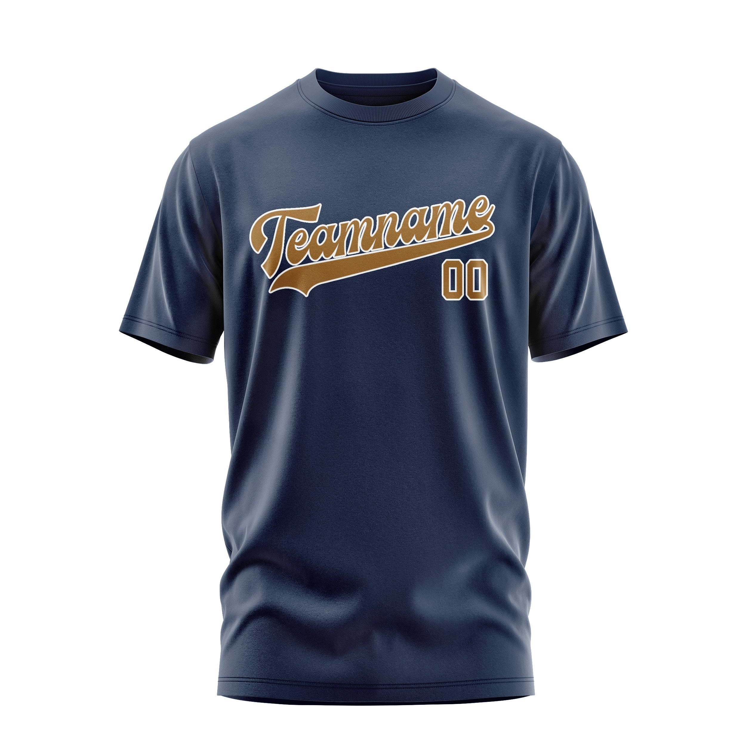 Maßgeschneidertes Marineblau Khaki T-Shirt