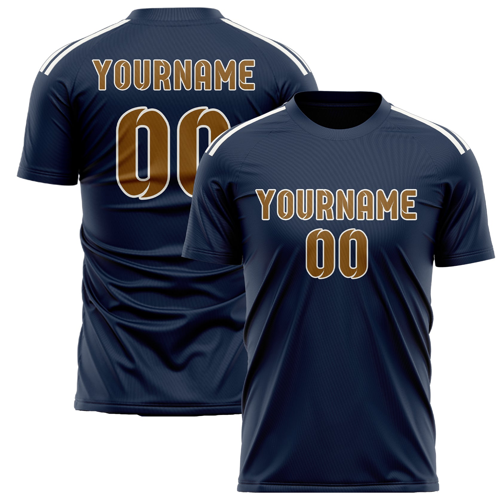 Benutzerdefiniertes Professionelles Marineblau Khaki Fußballtrikot
