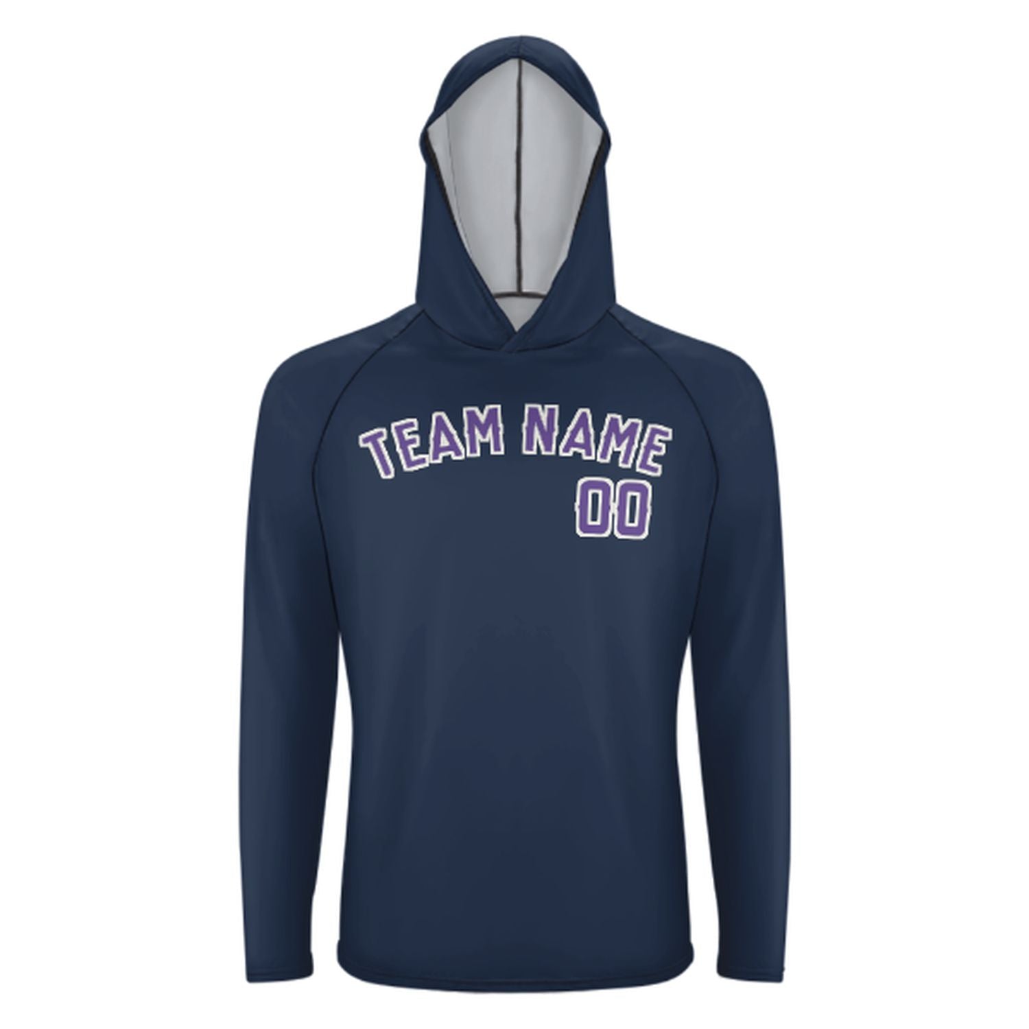 Maßgeschneidertes Marineblau Lavendel UV-Hoodie