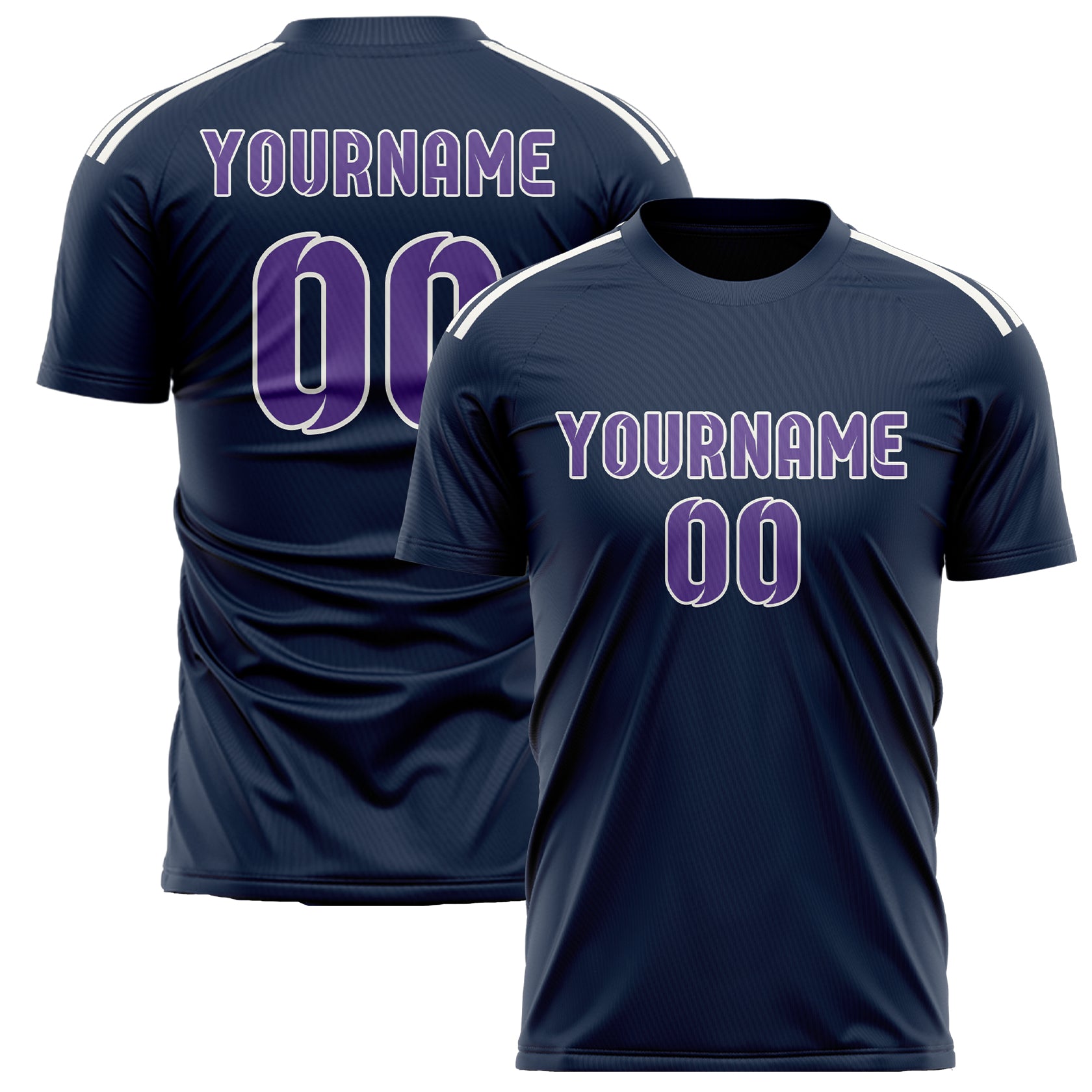 Benutzerdefiniertes Professionelles Marineblau Lavendel Fußballtrikot