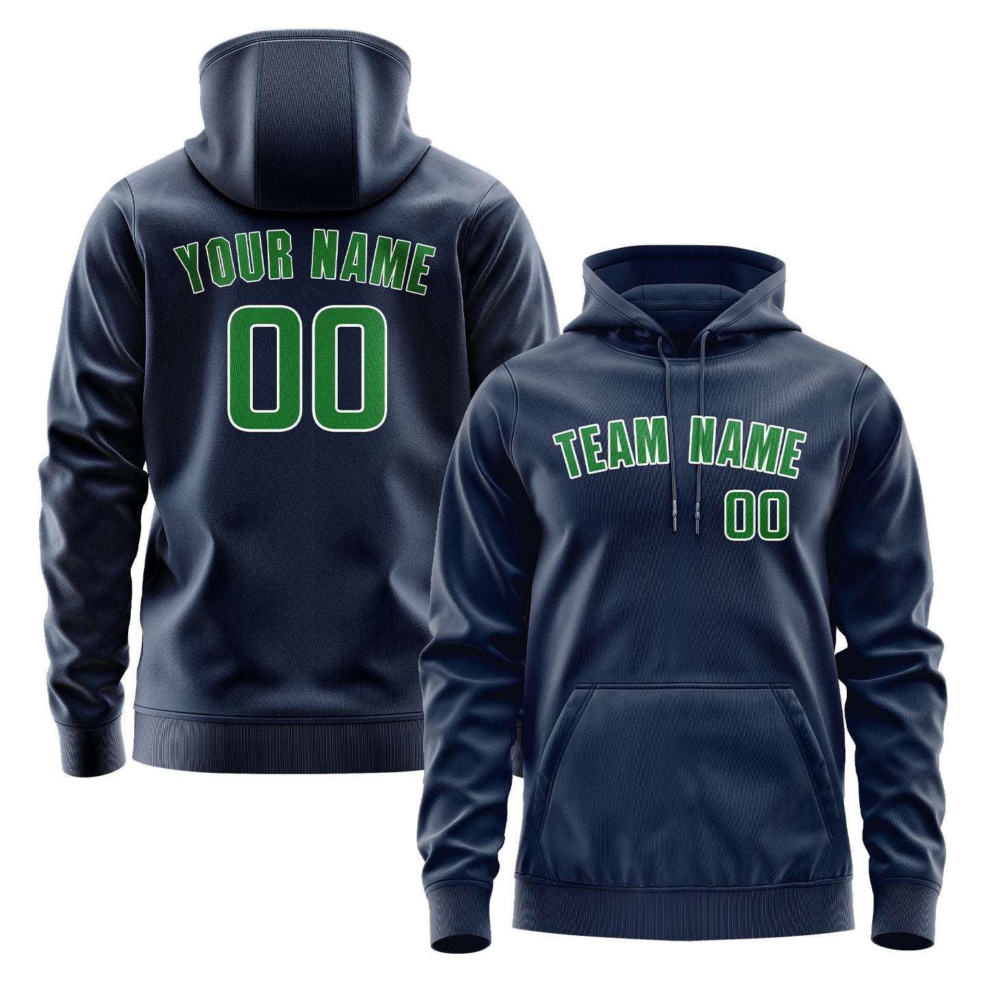 Krejčí -Made Navy Blau Emerald Green Hoodie