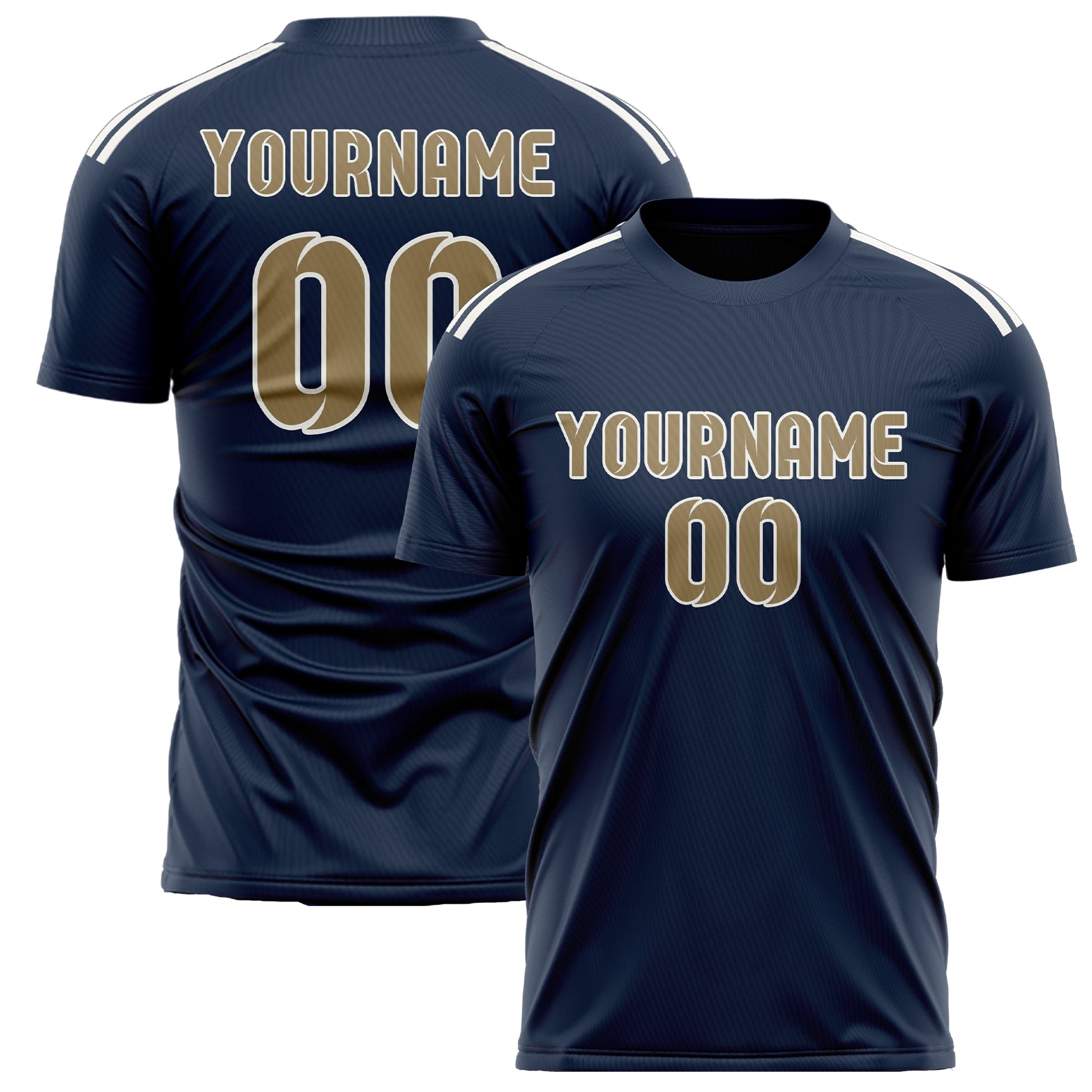 Benutzerdefiniertes Professionelles Marineblau Hellkhaki Fußballtrikot