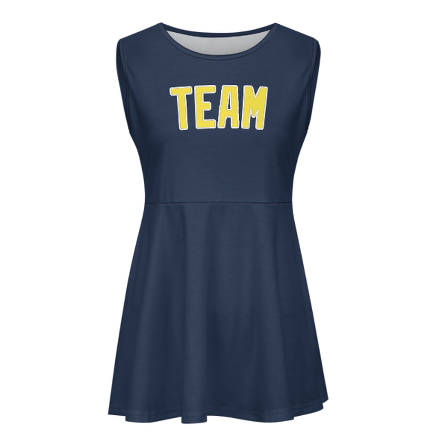 Maßgeschneidertes Marineblau Blassgelb Cheerleader-Kleid
