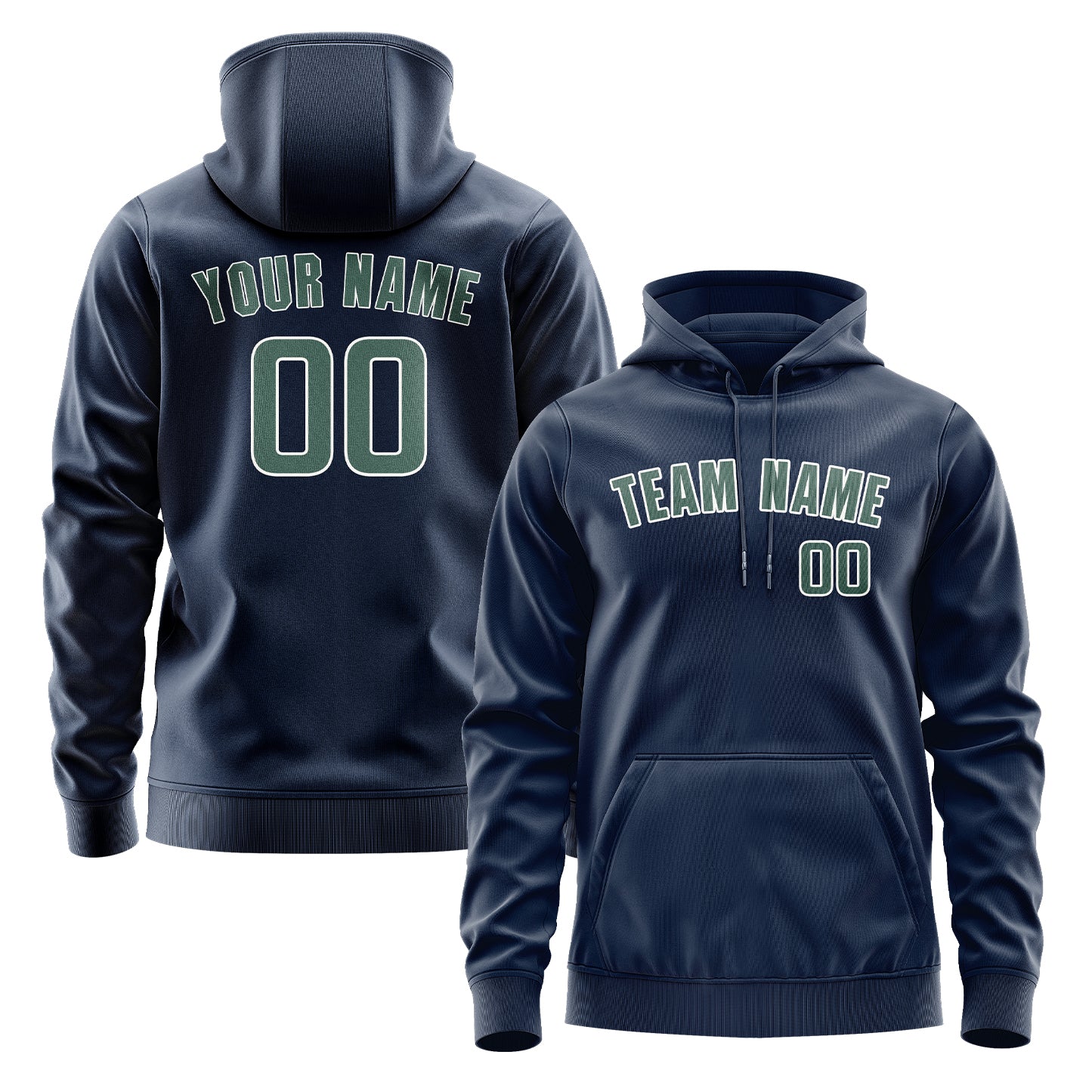 Krejčí -vyrobená námořnictva Blau Blue -green mikina