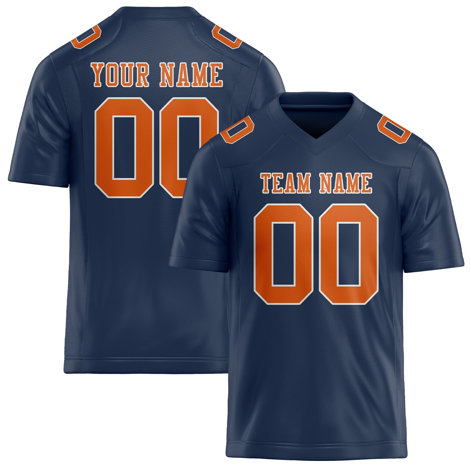 Maßgeschneidertes Professionelles Marineblau Orange Rugbytrikot