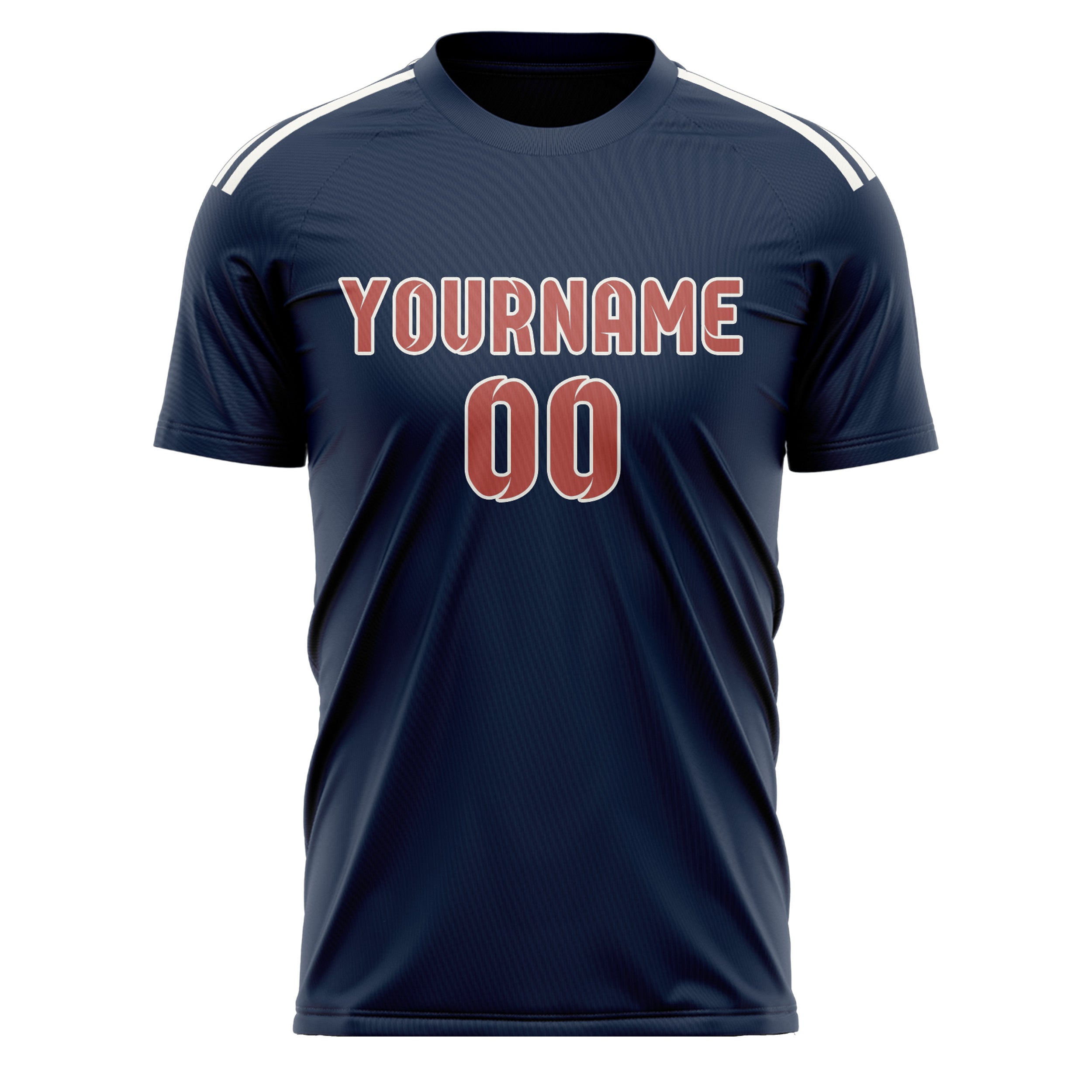 Benutzerdefiniertes Professionelles Marineblau Kupferrose Fußballtrikot