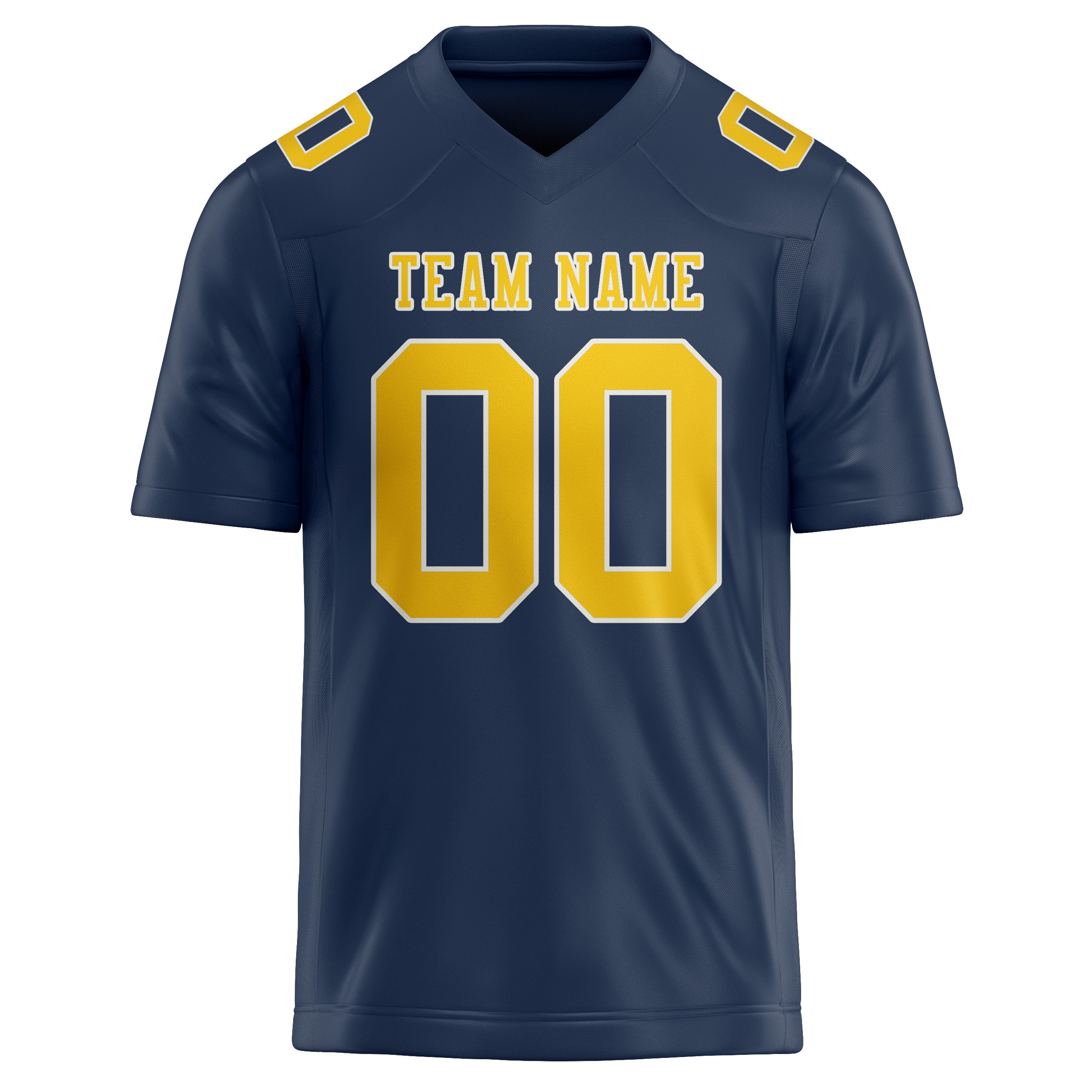 Maßgeschneidertes Professionelles Marineblau Gold Rugbytrikot