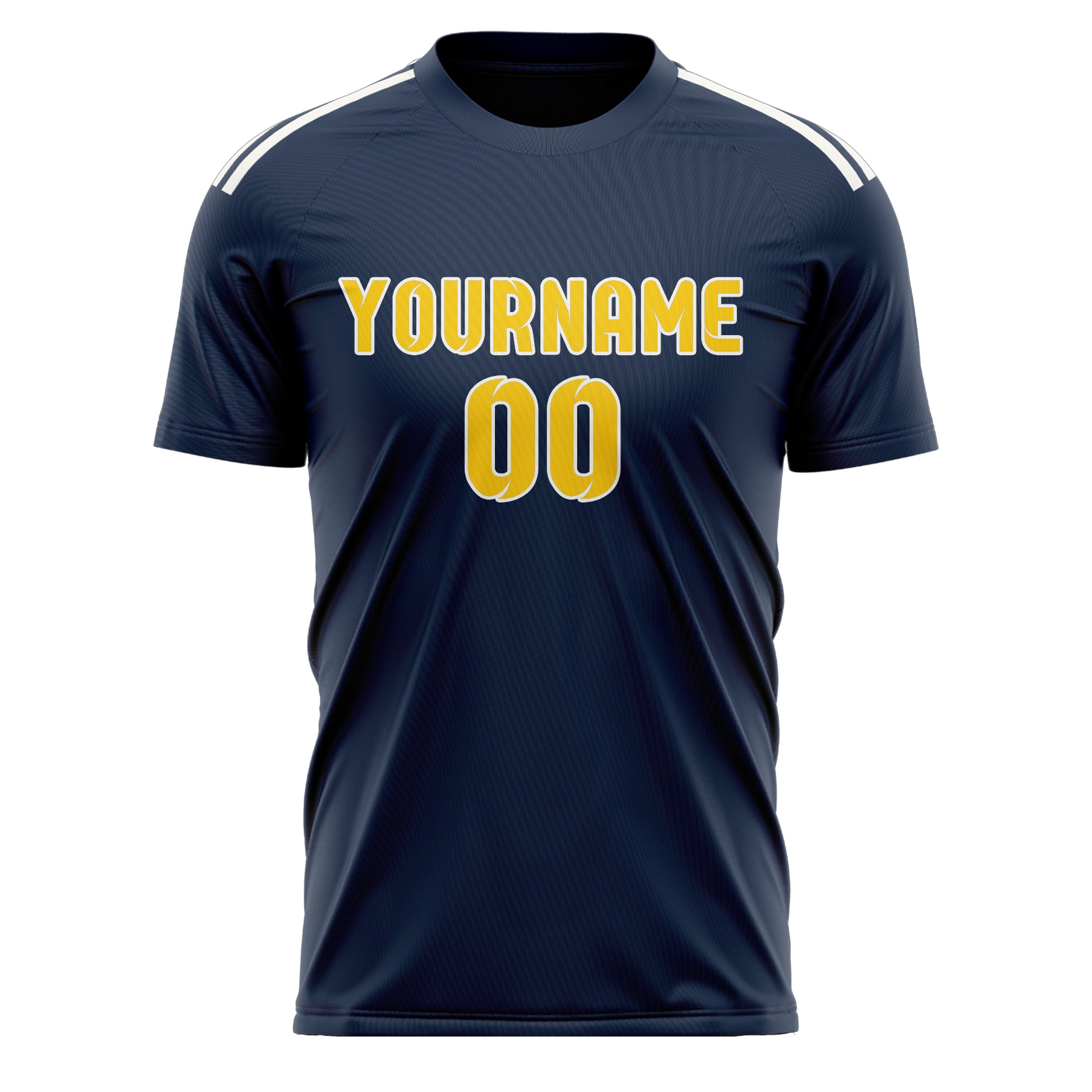 Benutzerdefiniertes Professionelles Marineblau Gold Fußballtrikot