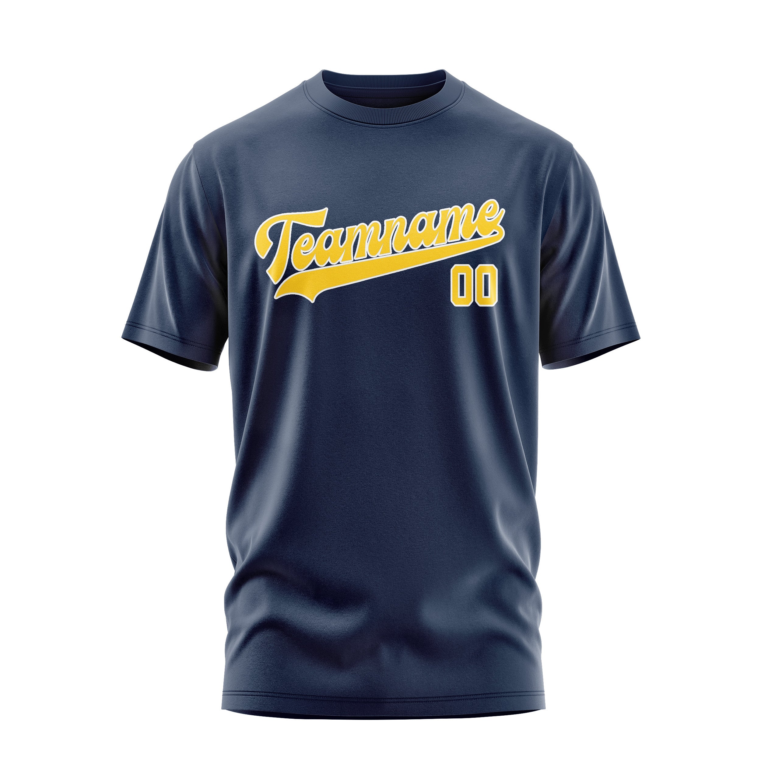 Maßgeschneidertes Marineblau Gold T-Shirt
