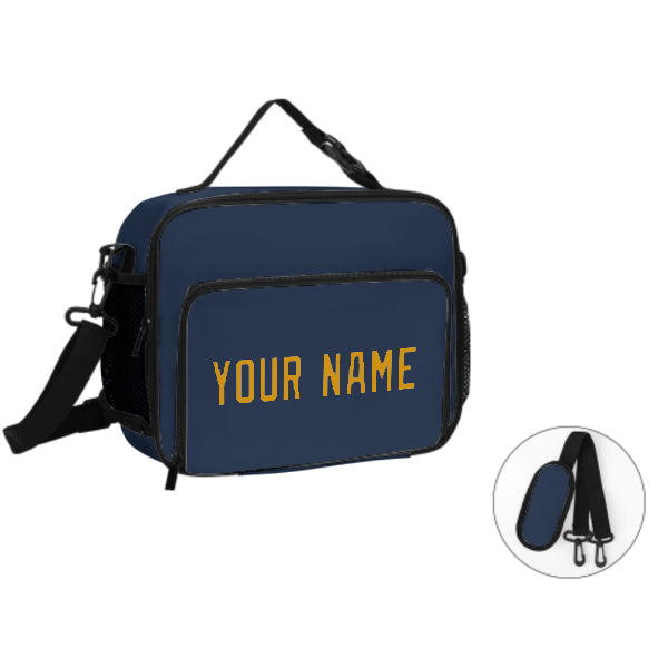 Maßgeschneidertes Marineblau Yellow Lunch-Tasche