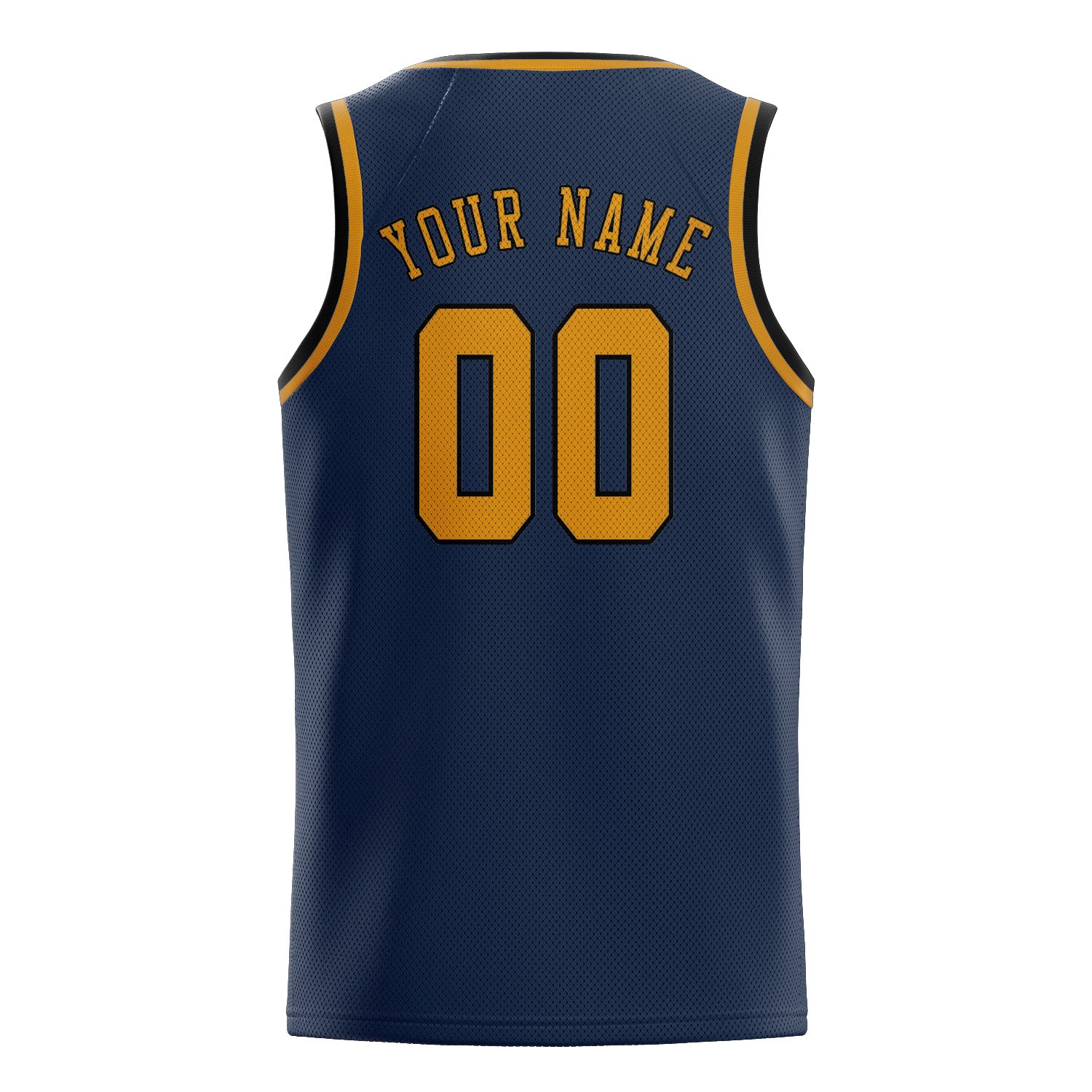 Benutzerdefiniertes Professionelles Marineblau Gelb Basketballtrikot