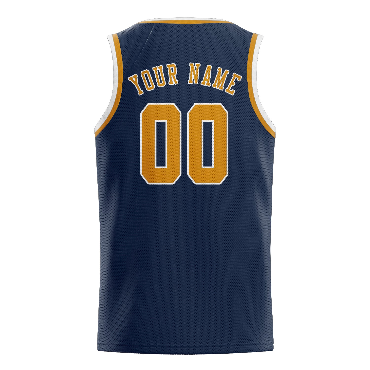 Benutzerdefiniertes Professionelles Marineblau Gelb Basketballtrikot