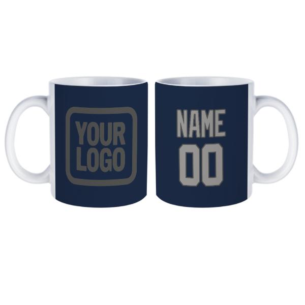 Tazza personalizzata blu navy grigia