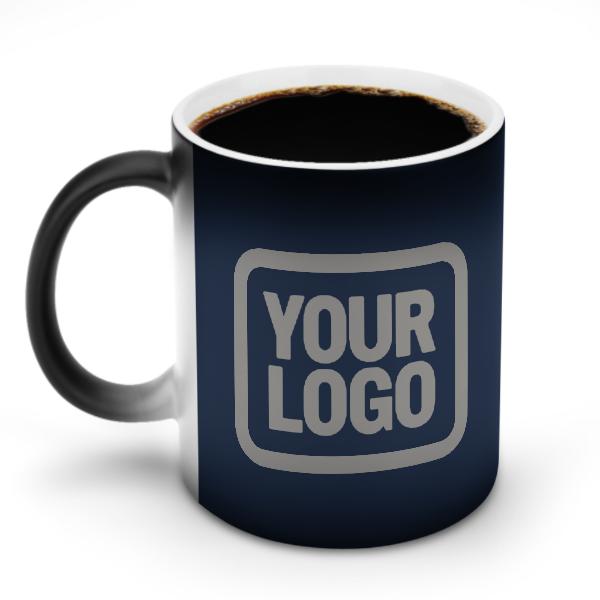 Tazza magica personalizzata blu navy e grigia