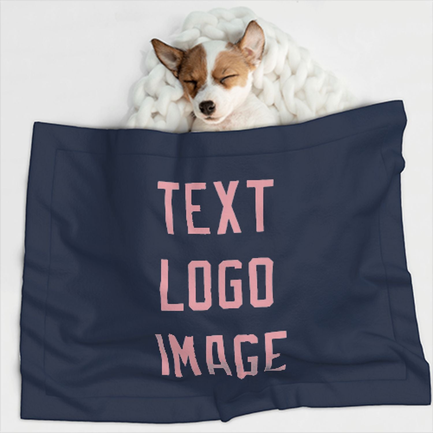 Coperta personalizzata blu navy e rosa per animali domestici