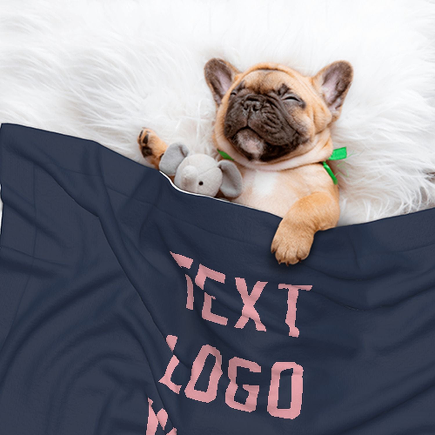 Coperta personalizzata blu navy e rosa per animali domestici