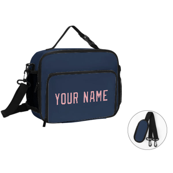 Maßgeschneidertes Marineblau Light Pink Lunch-Tasche