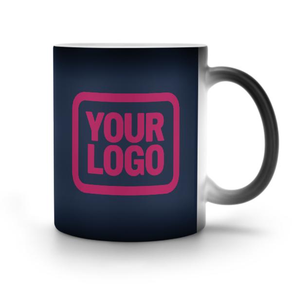 Tazza magica personalizzata blu navy e rosa