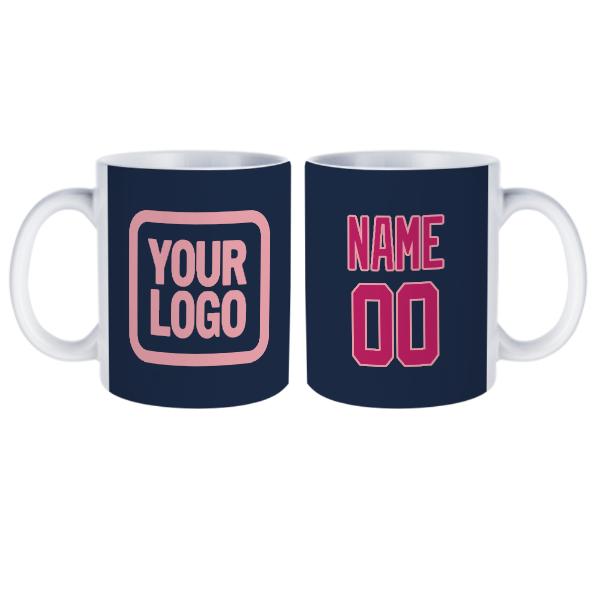 Tazza personalizzata blu navy e rosa