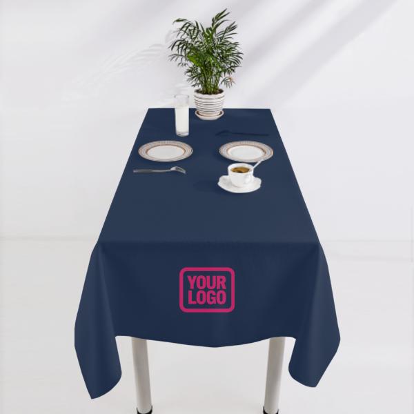 Tovaglia quadrata blu navy rosa personalizzata
