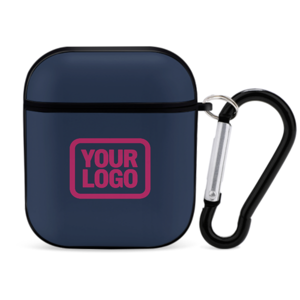 Maßgeschneidertes Marineblau Rosarot AirPods-Hülle
