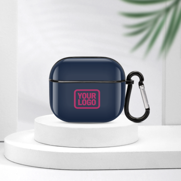 Maßgeschneidertes Marineblau Rosarot AirPods-Hülle (3. Generation)