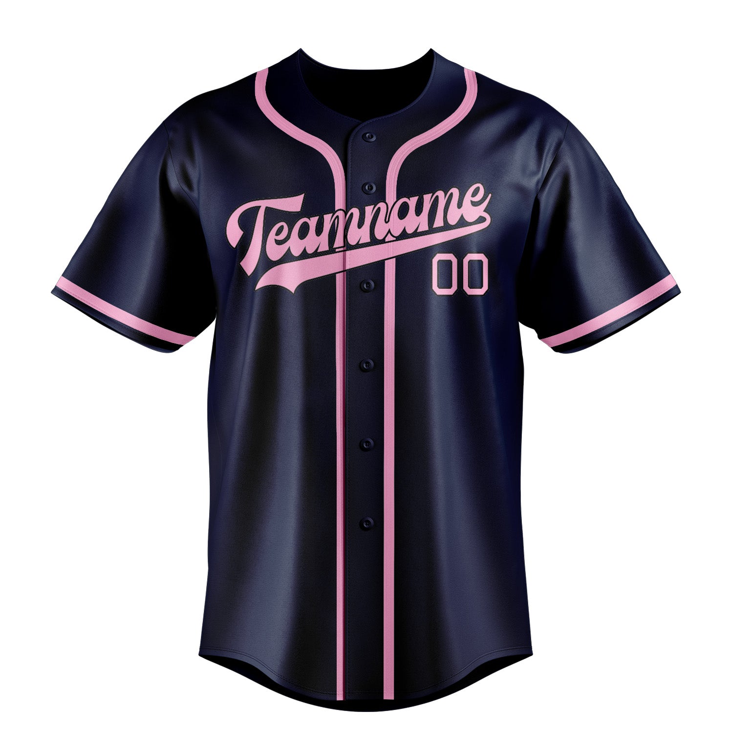 Benutzerdefiniertes Professionelles Marineblau Rosa Baseballtrikot