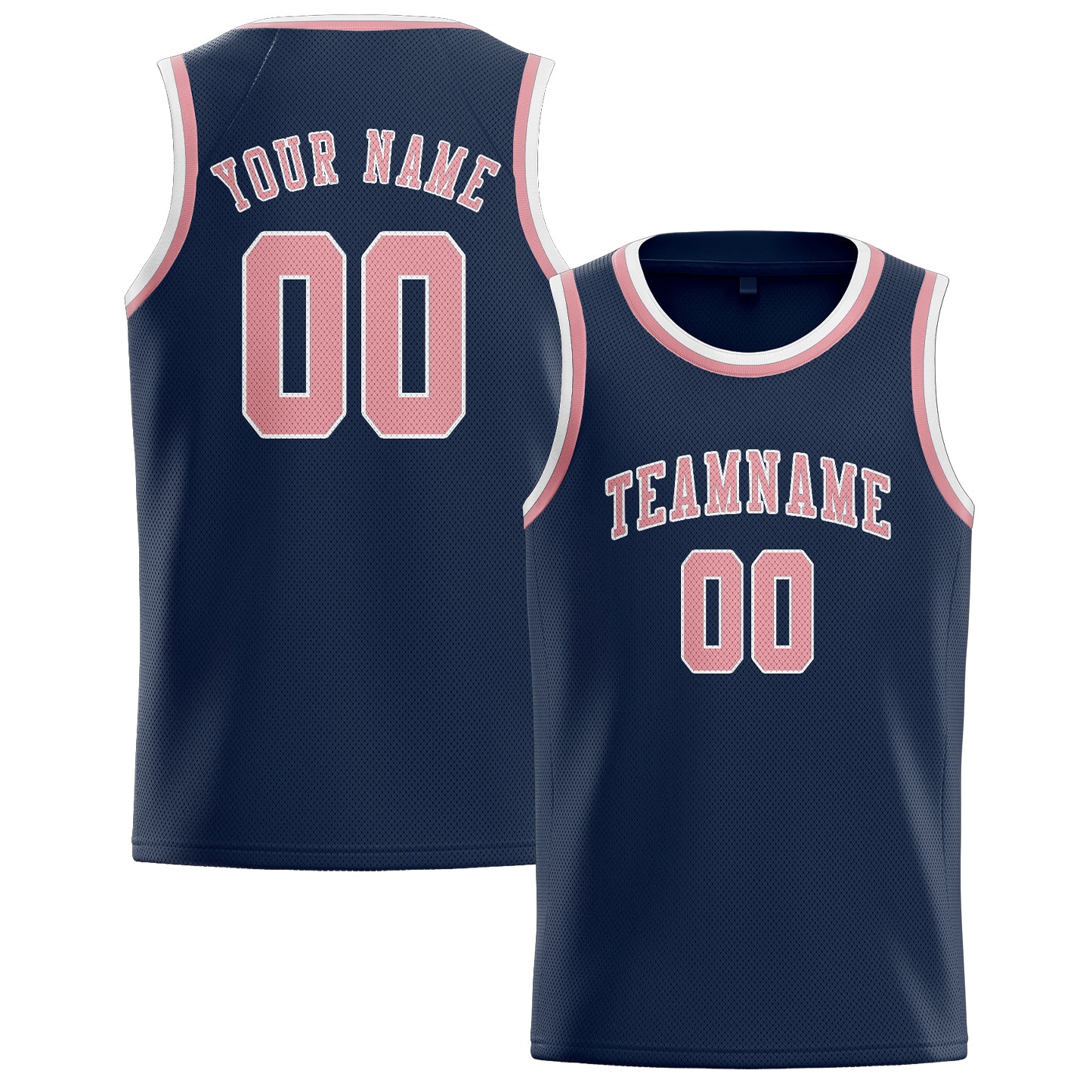 Benutzerdefiniertes Professionelles Marineblau Rosa Basketballtrikot