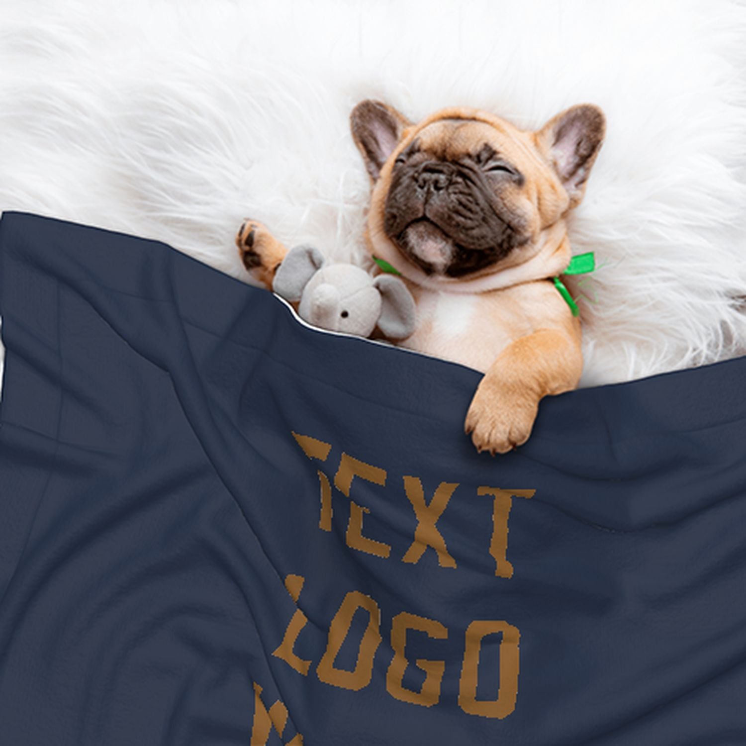 Coperta personalizzata per animali domestici blu navy e cachi
