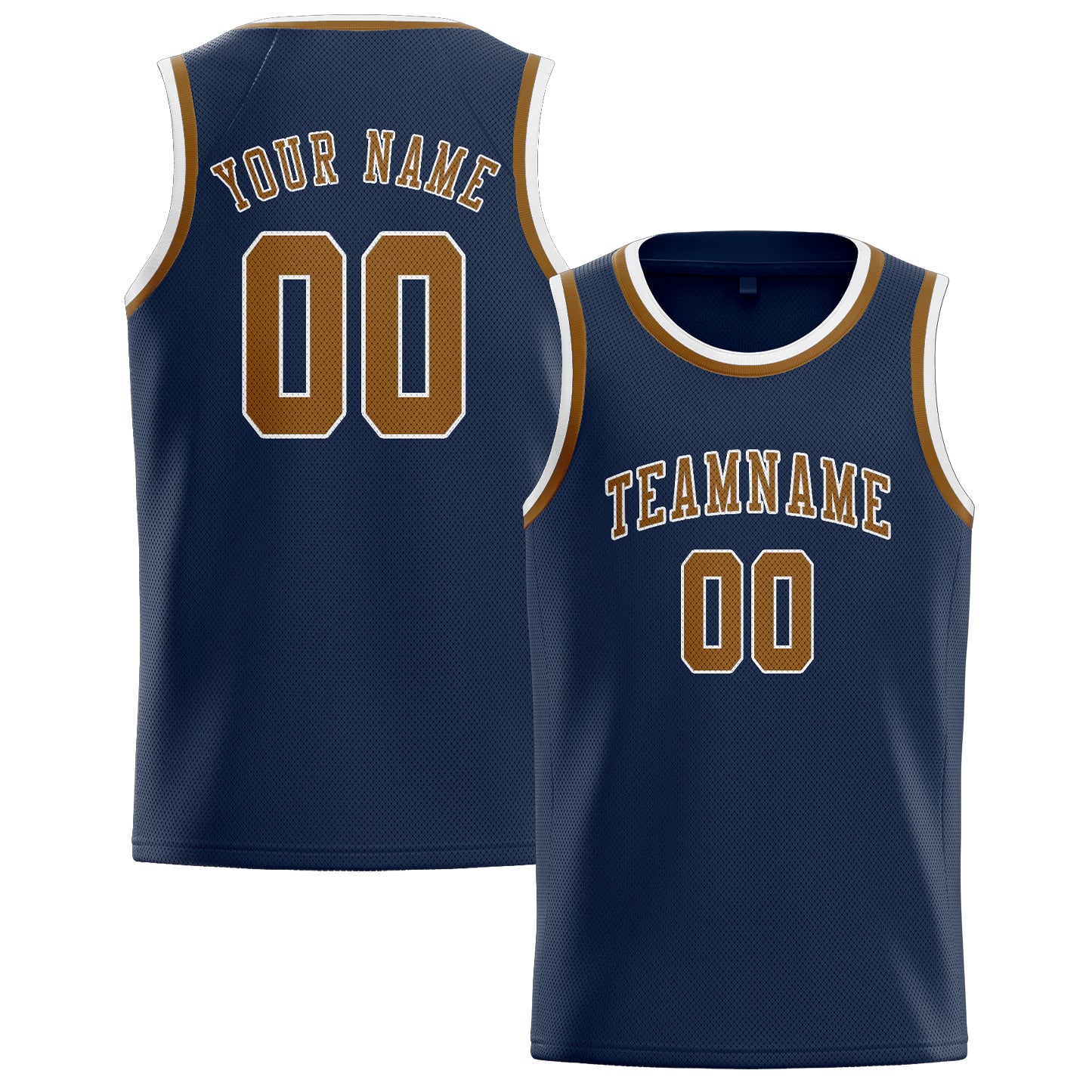 Benutzerdefiniertes Professionelles Marineblau Khaki Basketballtrikot