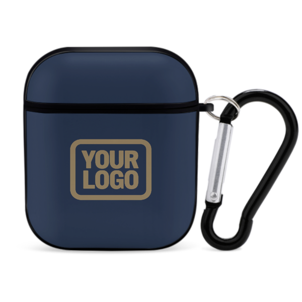 Maßgeschneidertes Marineblau Hellkhaki AirPods-Hülle
