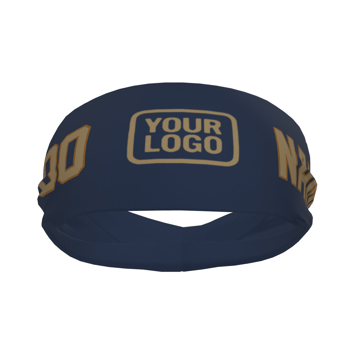 Maßgeschneidertes Marineblau Hellkhaki Sport Stirnband